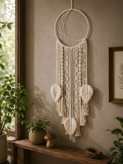 crescent moon macrame dream catcher - main photo