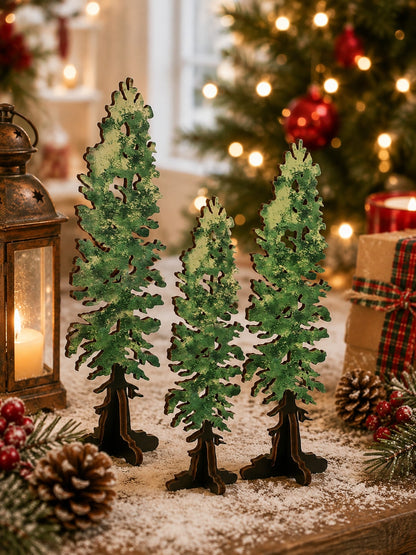 tree tabletop silhouettes - Green styled photo