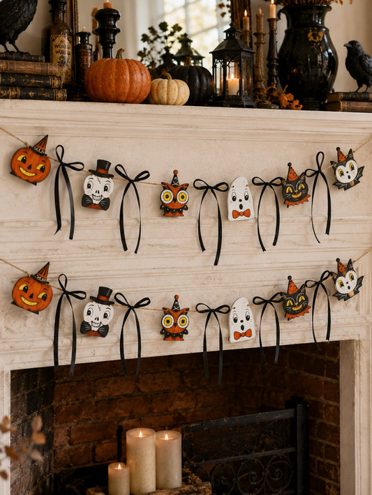 pumpkin owl black cat Halloween garland - main photo