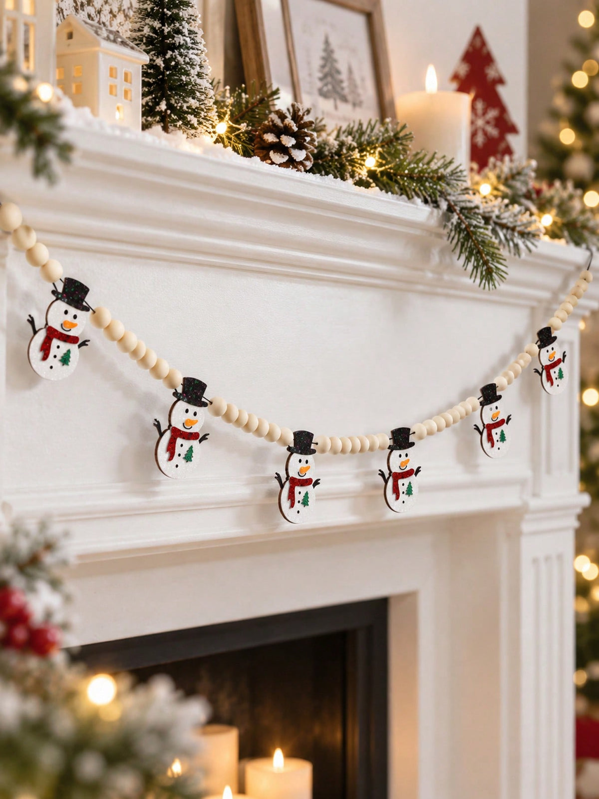 felt snowman garland - main photo