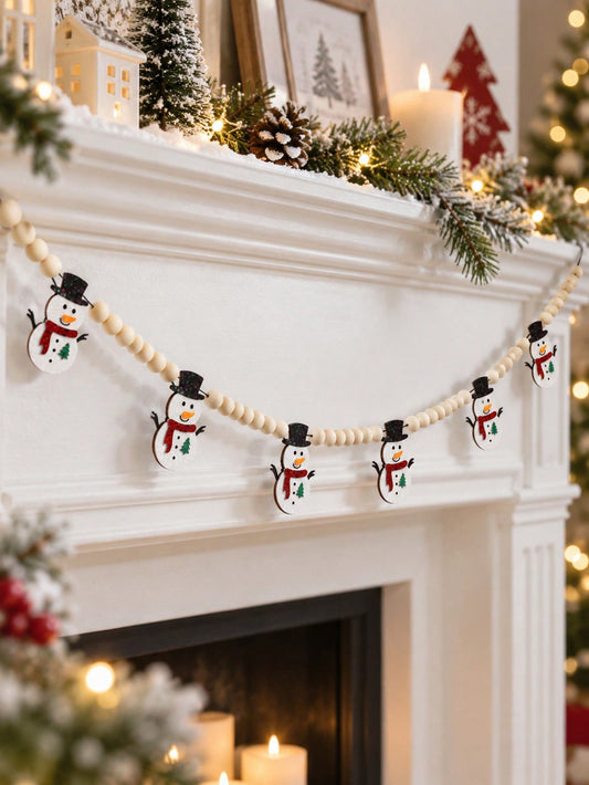 felt snowman garland - main photo