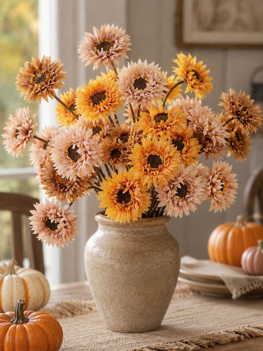 rustic artificial sunflower bunch - main photo