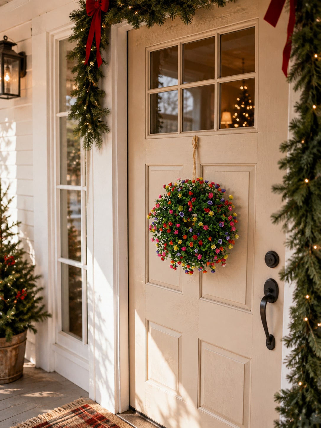 mini berry blossom Christmas wreath - main photo