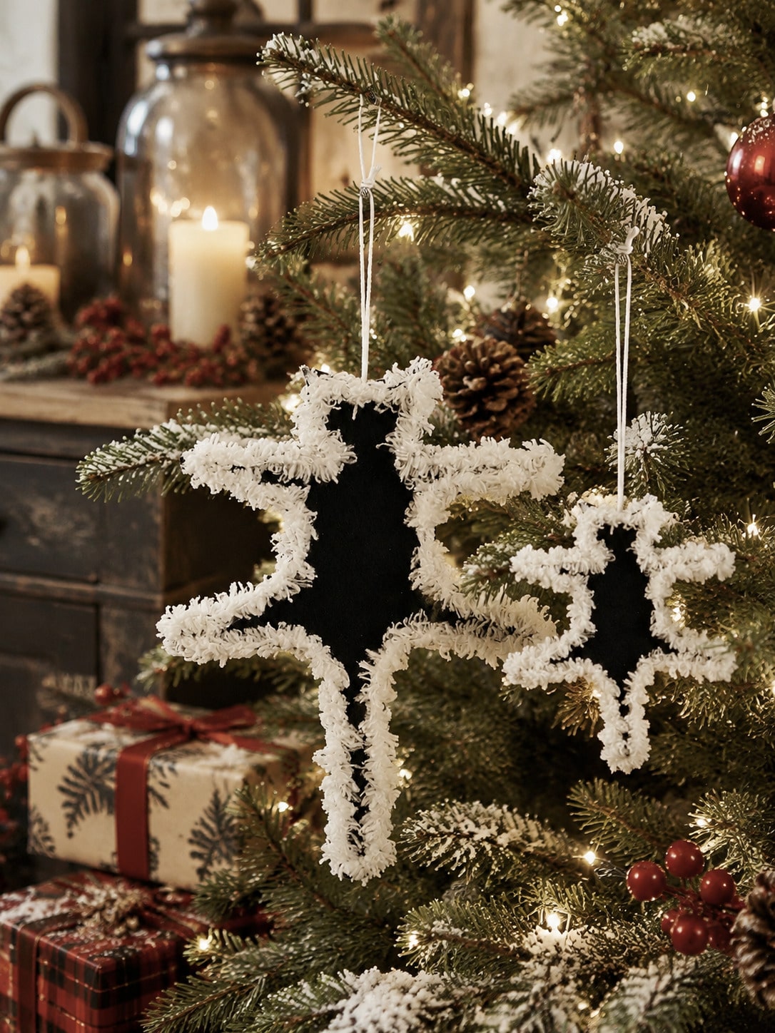 fluffy black cat ornament - main photo