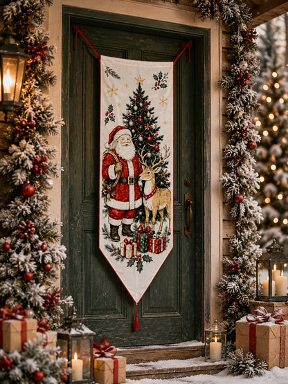 vintage Santa Christmas door banner - main photo