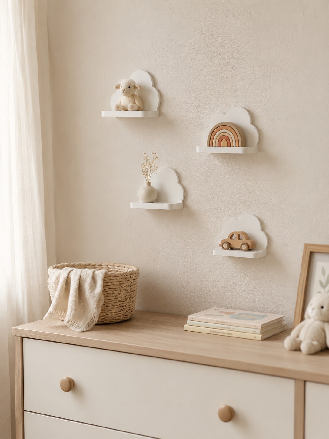 white cloud floating wall shelf - main photo