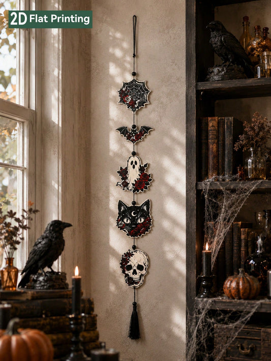 black cat skull gothic hanging decor - main photo