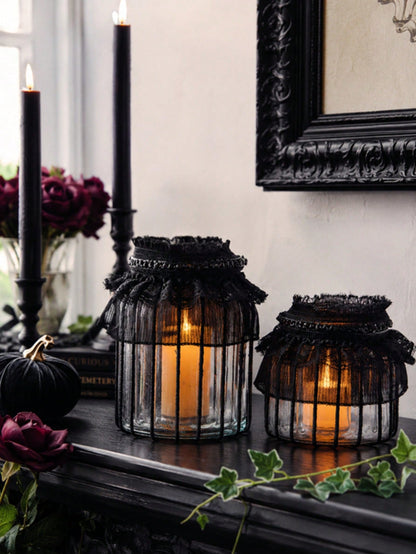 gothic lace jar candle holder - main photo