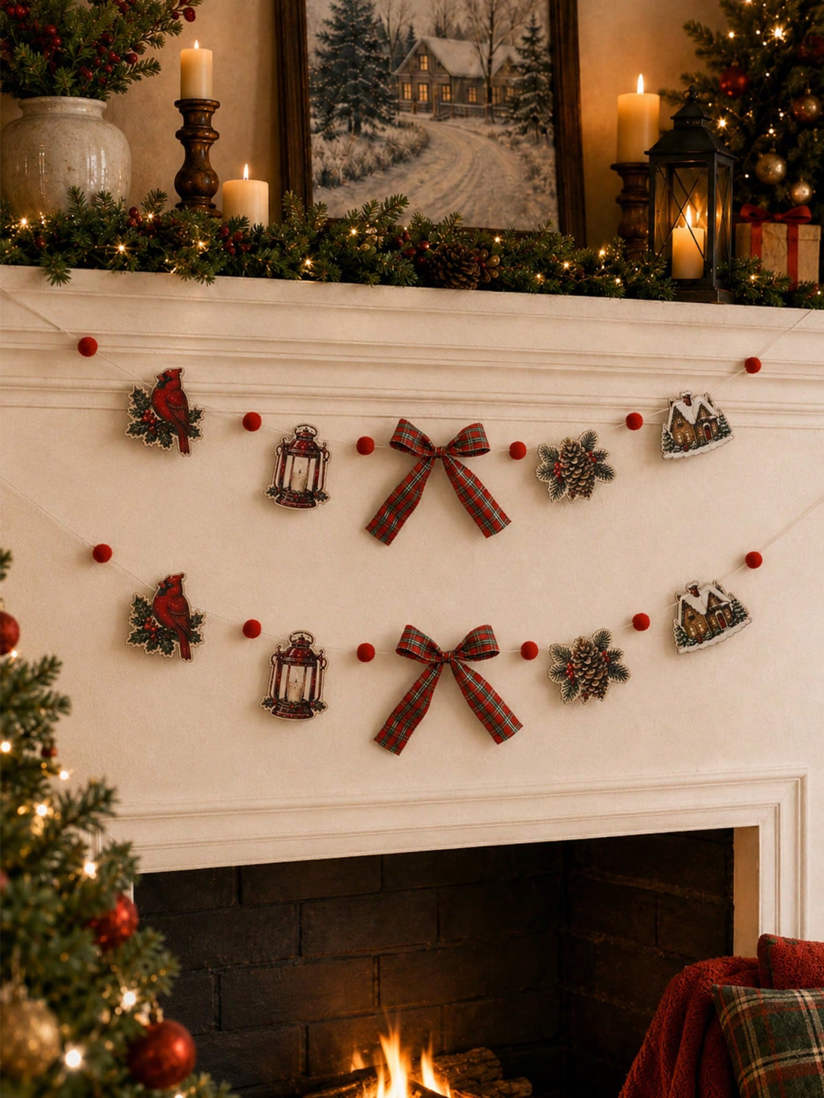 cardinal lantern Christmas garland - main photo