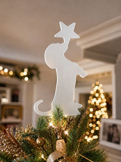 dog silhouette star tree topper - main photo