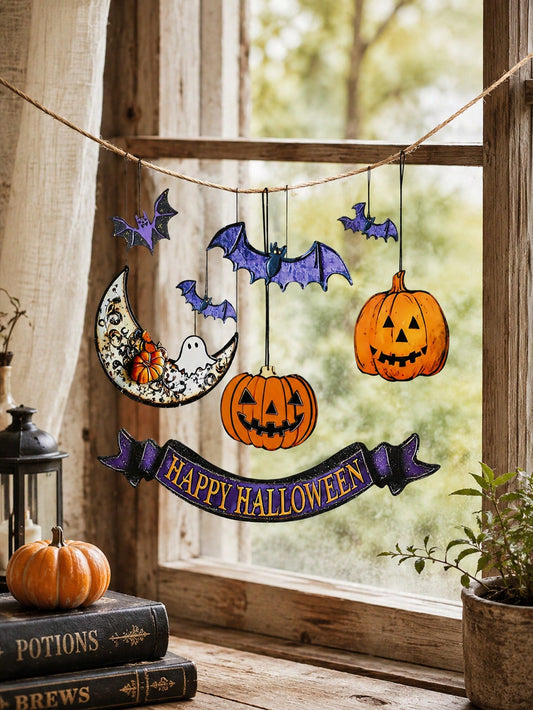 purple bat moon Halloween hanging - main photo