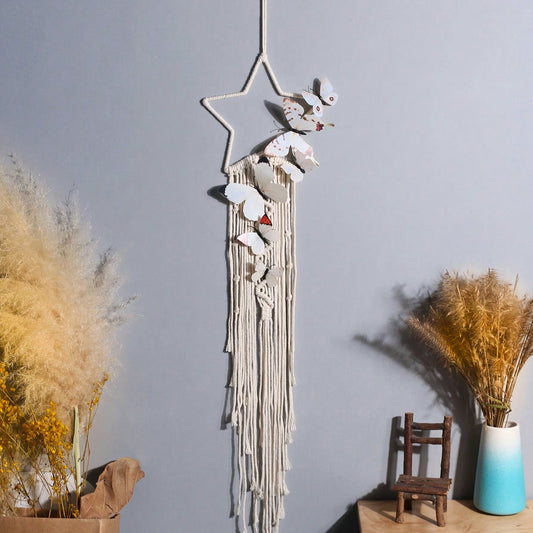 star macrame wall hanging - styled photo