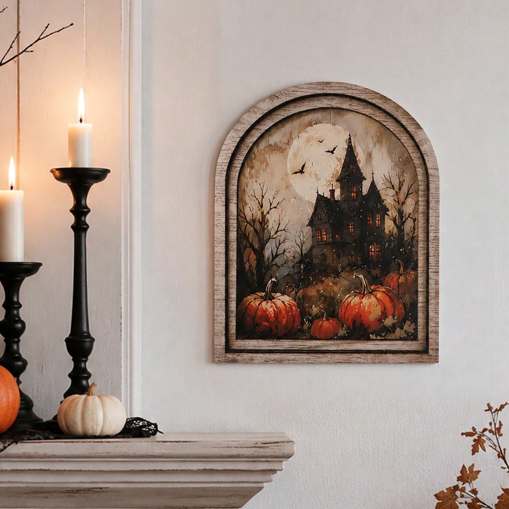 haunted house arch tabletop sign - styled photo