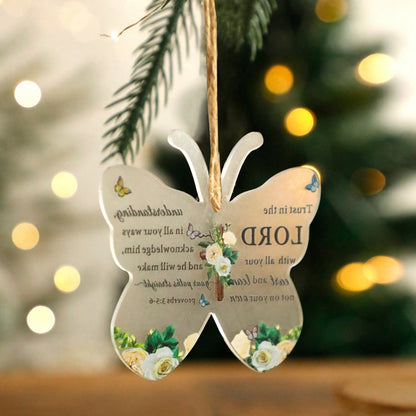 butterfly scripture ornament - styled photo