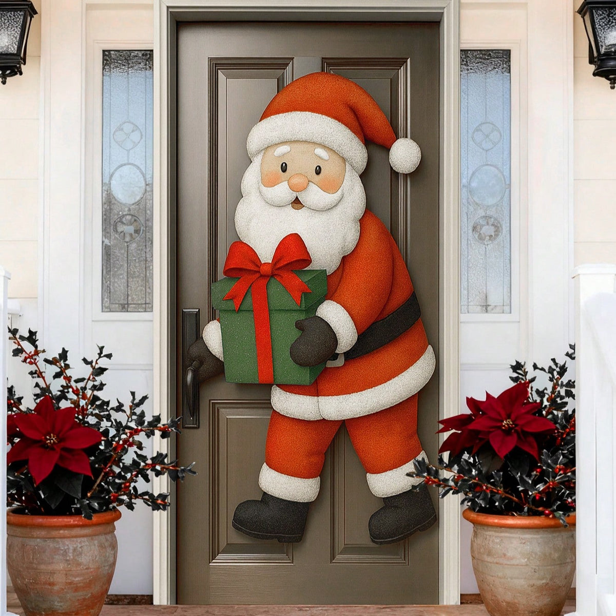 Santa Claus Christmas door banner - styled photo