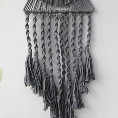 triangle macrame wall hanging - Gray photo 2