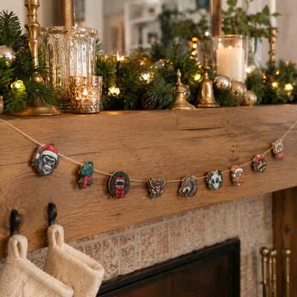 werewolf monster Christmas garland - styled photo