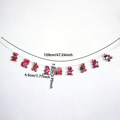 pink gingerbread house garland - styled photo