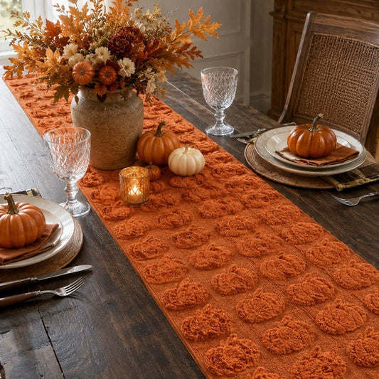 embossed pumpkin table runner - styled photo