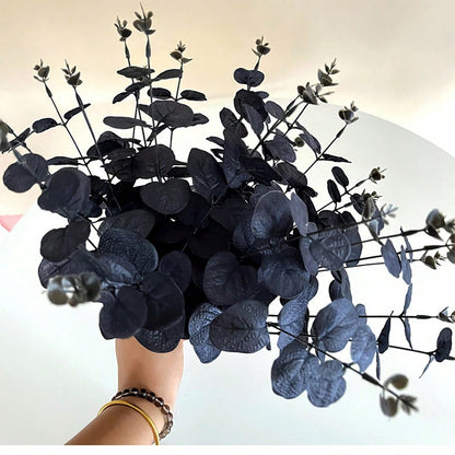 black eucalyptus artificial stems - styled photo