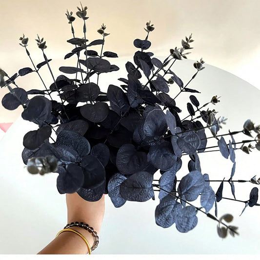 black eucalyptus artificial stems - styled photo