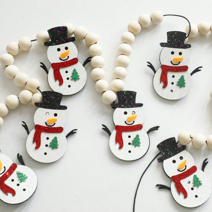 felt snowman garland - styled photo