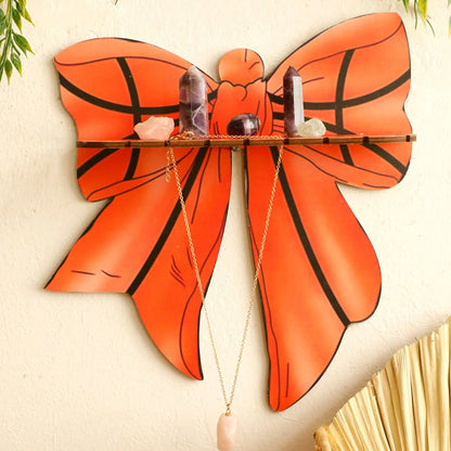 basketball bow wall shelf - styled photo
