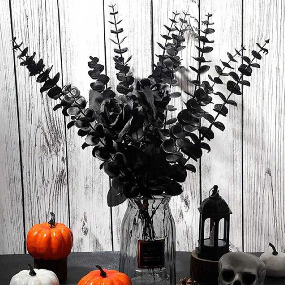 black artificial flower stems - styled photo