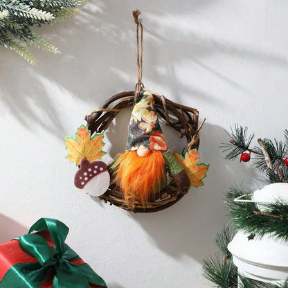 fall gnome mini wreath - styled photo