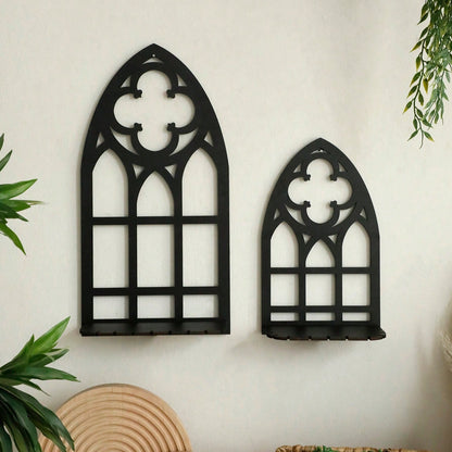gothic cathedral window shelf - styled photo