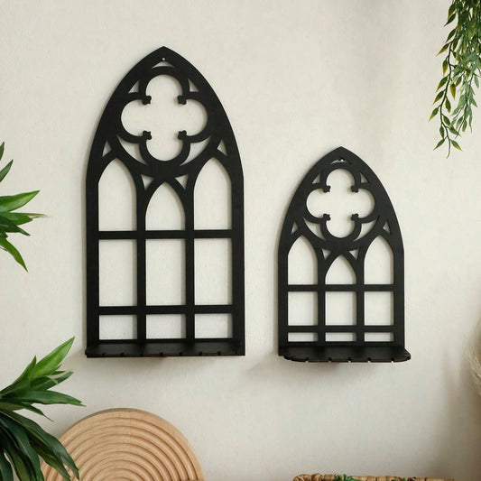 gothic cathedral window shelf - styled photo