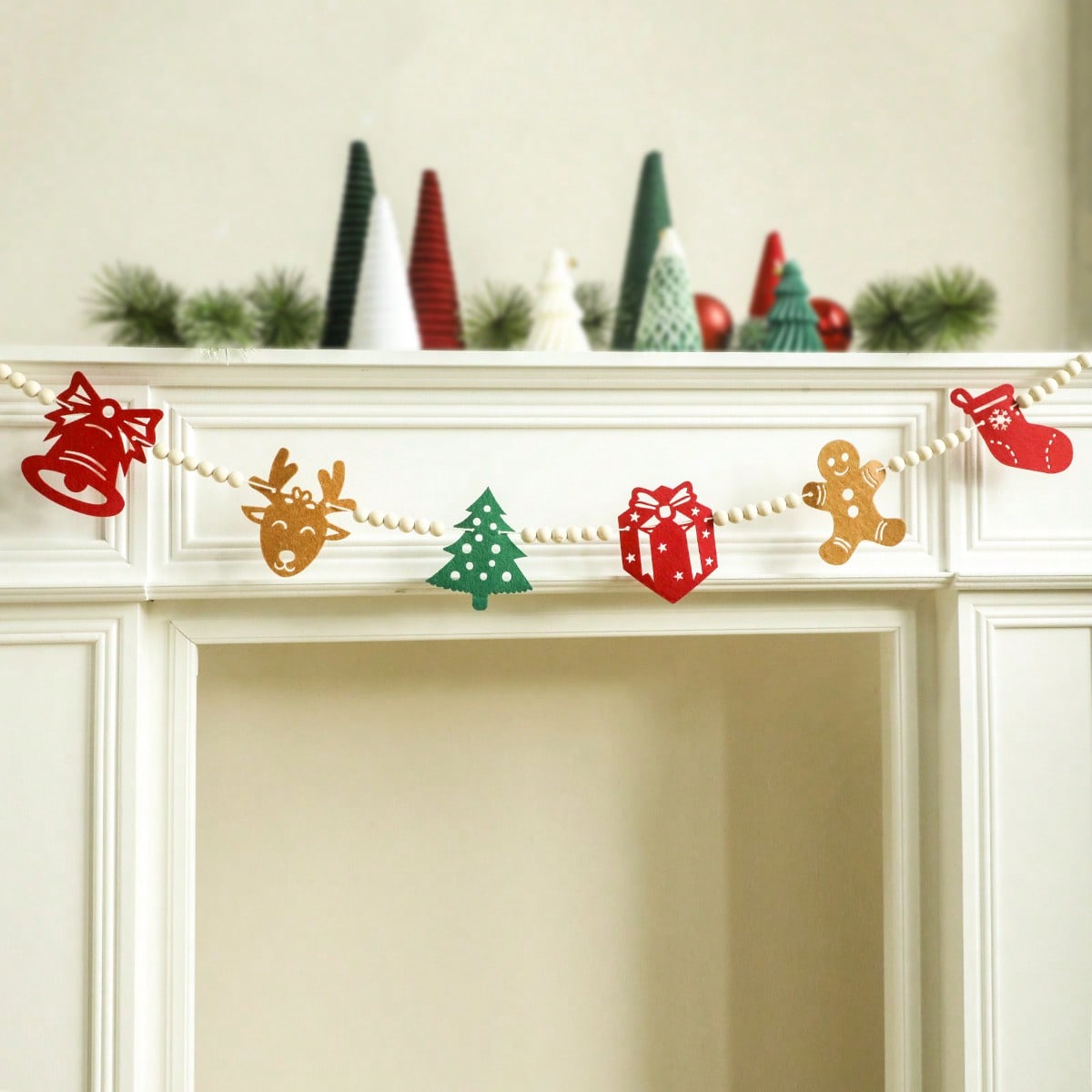 Christmas icons felt garland - styled photo