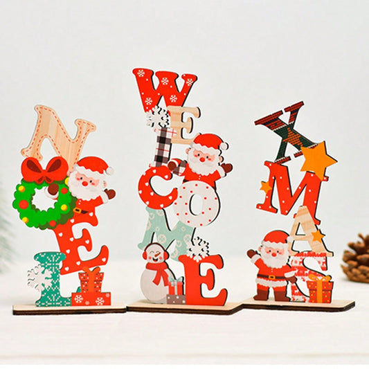 Santa stacked letter tabletop sign - Red photo 2