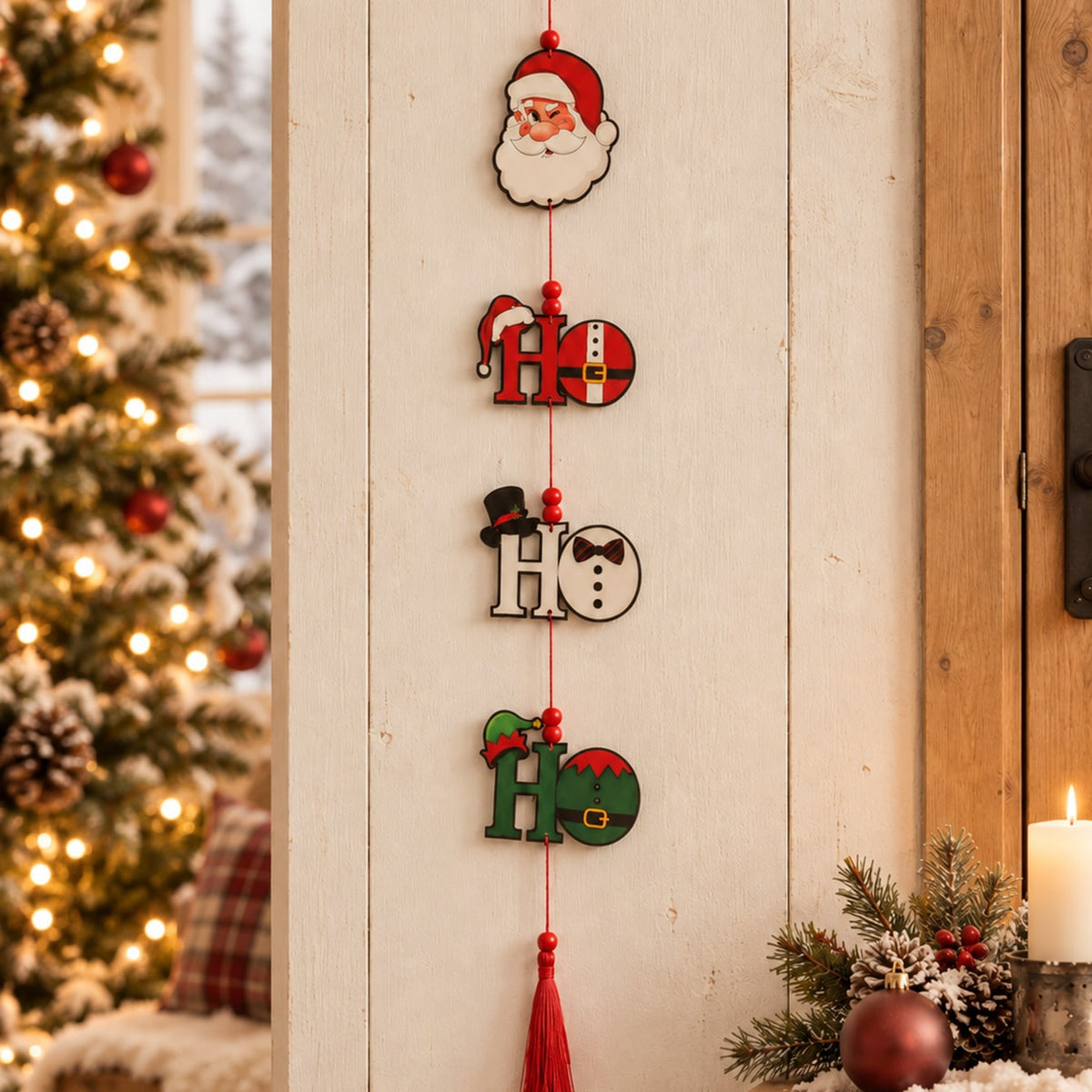 Santa ho ho ho hanging decor - styled photo