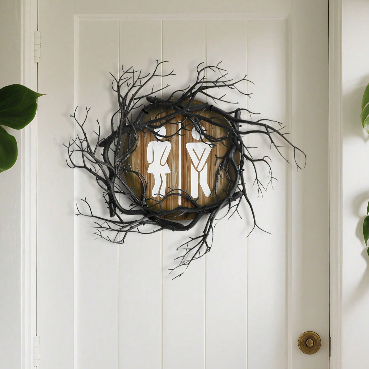 gothic restroom sign - styled photo