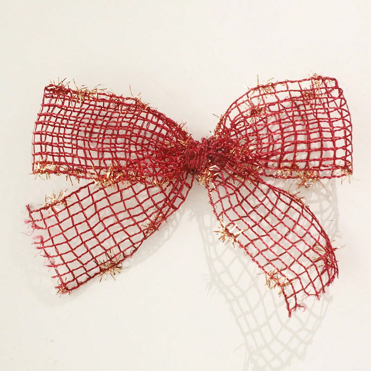 glitter mesh wine glass bows - Red / 8 Pieces
