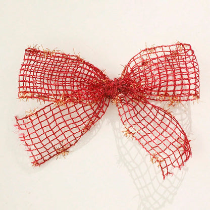 glitter mesh wine glass bows - Red / 8 Pieces