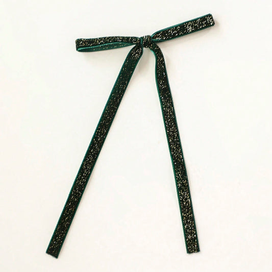 velvet wine glass bows - Green photo 2