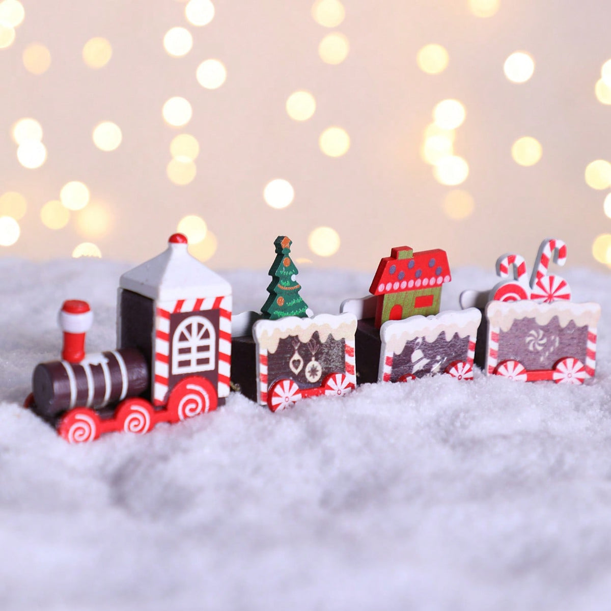 gingerbread Christmas train decor - styled photo