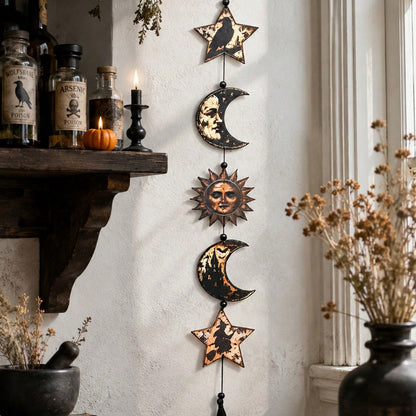 celestial sun moon hanging decor - styled photo
