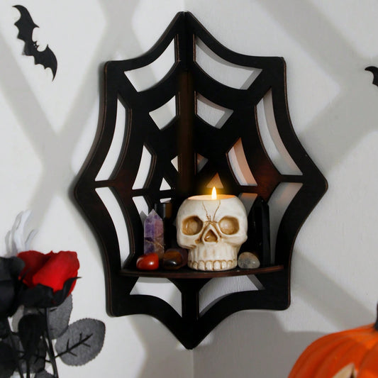 spider web wall shelf - styled photo