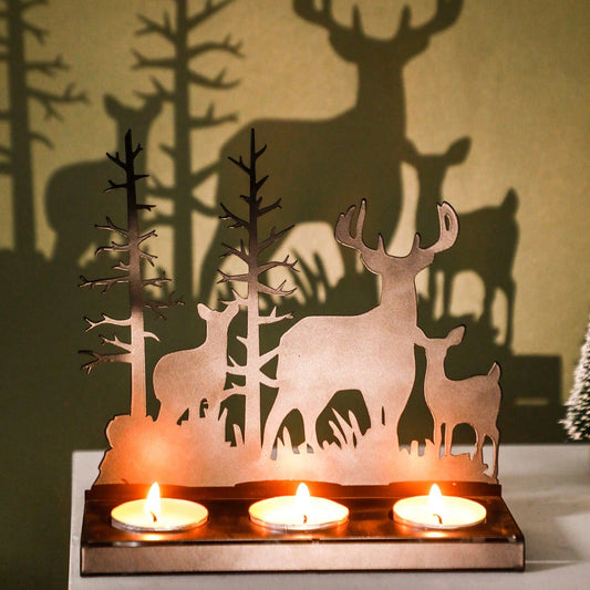 deer family tea light centerpiece - styled photo