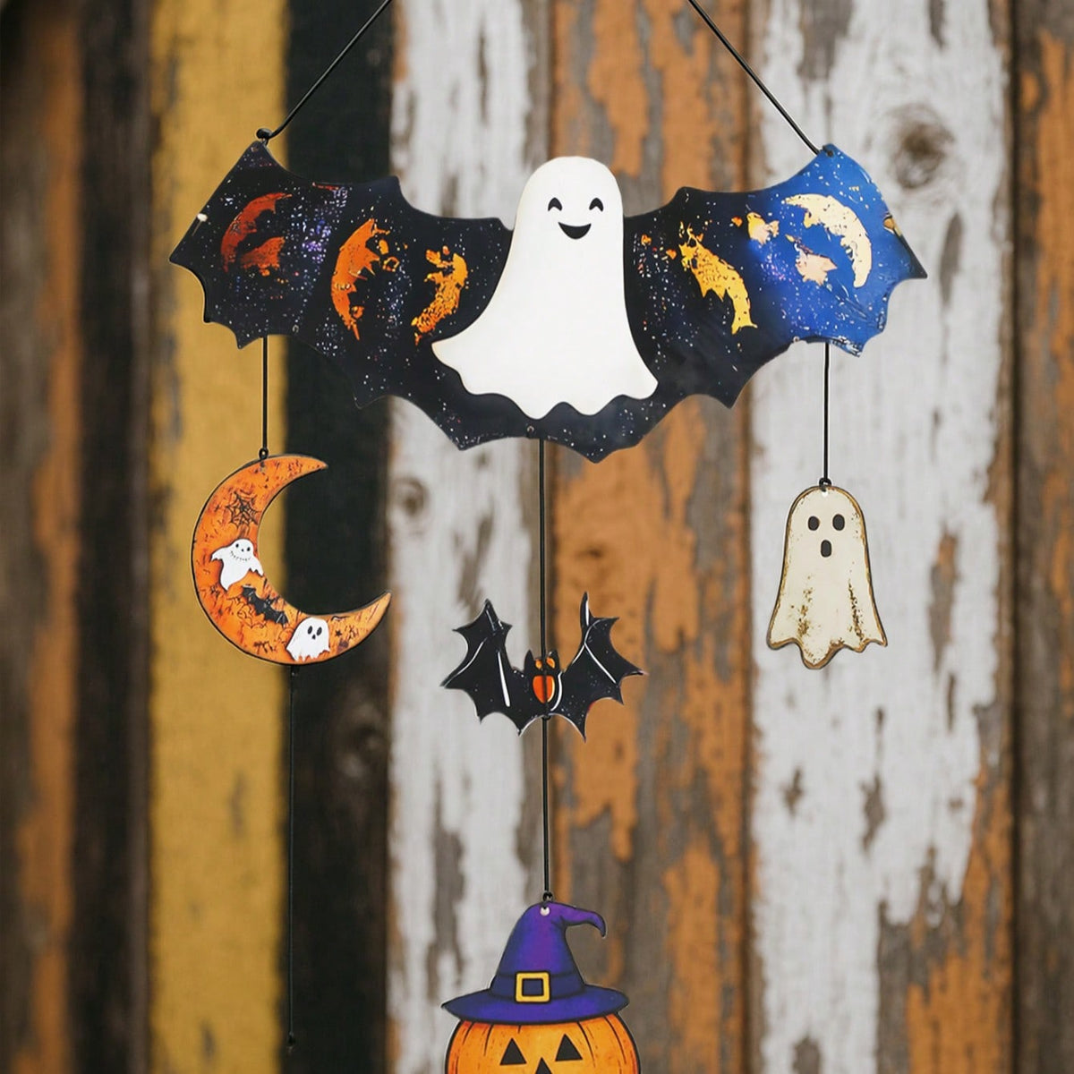 bat ghost pumpkin Halloween mobile - styled photo