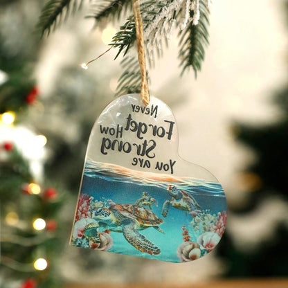 sea turtle heart ornament - styled photo