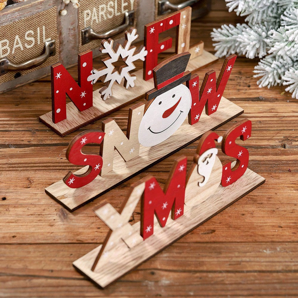 snowman letter tabletop sign - styled photo