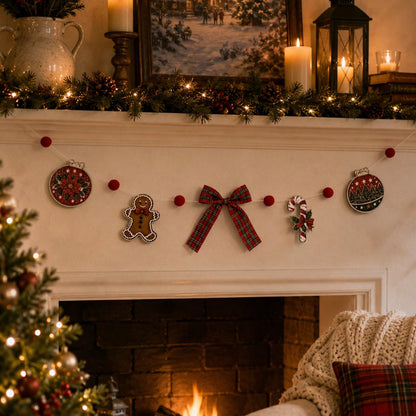 gingerbread candy cane garland - styled photo