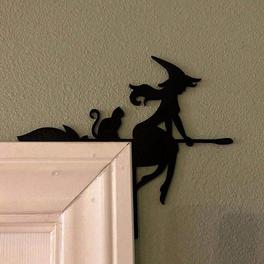 flying witch door corner silhouette - styled photo