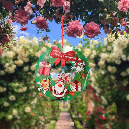 Merry Christmas wreath hanging sign - styled photo
