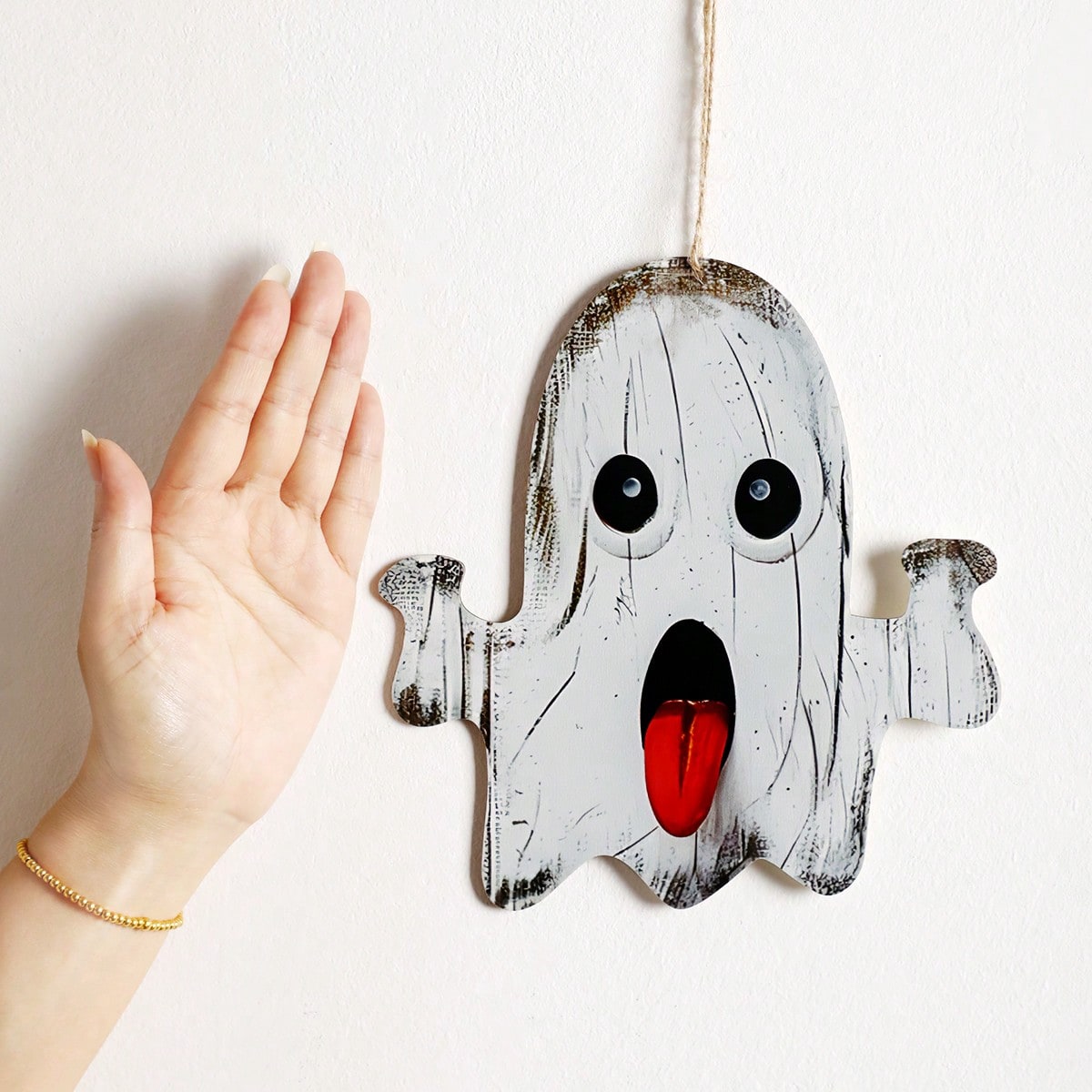 vintage ghost hanging sign - styled photo