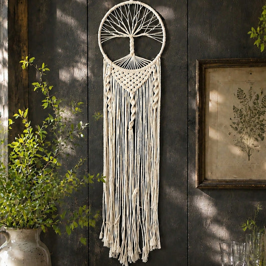 tree of life macrame dream catcher - styled photo